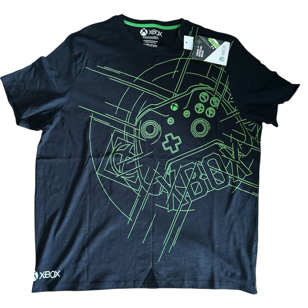 NWT Unisex DIFUZED XBOX SIZE BLACK DEADSTOCK GAMER GRAPHIC T SHIRT